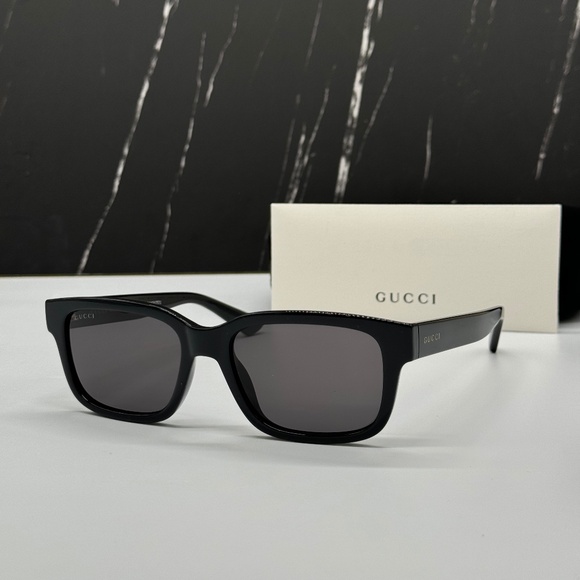 NEW GG1583S 001 GUCCI BLACK GREY SQUARE MEN GUCCI SUNGLASSES - Picture 2 of 11
